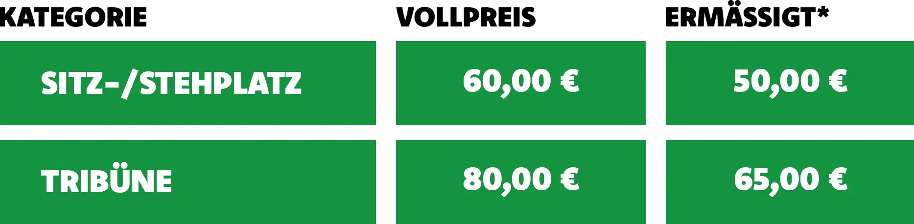VfL Oldenburg Fußball - Dauerkarte - Preisliste 2025/2026