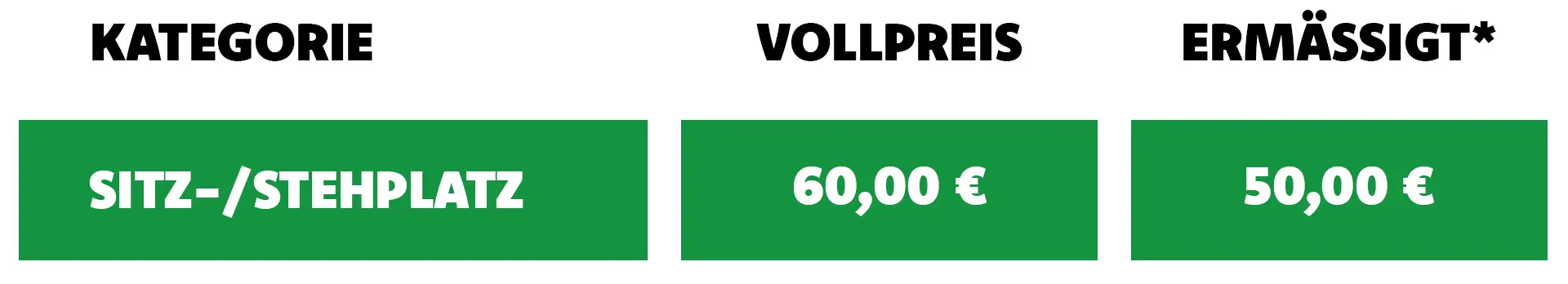 Preisliste für die VfL Oldenburg Dauerkarte 2026/27